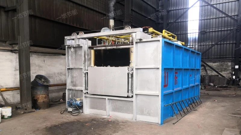 Gas through forging heating furnace
